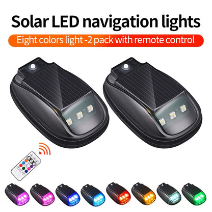 Vibrant RGB LED Strobe Lights - Solar Powered Warning Lights for Cars, Motorcycles, and Aircrafts