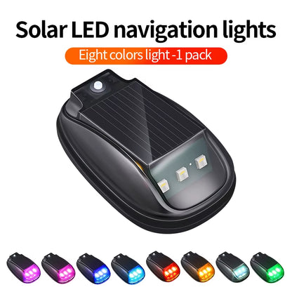 Vibrant RGB LED Strobe Lights - Solar Powered Warning Lights for Cars, Motorcycles, and Aircrafts