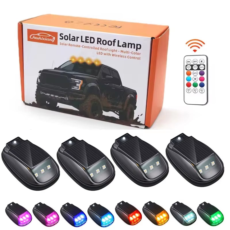 Vibrant RGB LED Strobe Lights - Solar Powered Warning Lights for Cars, Motorcycles, and Aircrafts